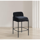 Meridian Burton Black Chenille Fabric Stool IMAGE 2