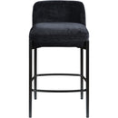  Color_Black -- Burton Black Chenille Fabric Upholstered Counter Stool IMAGE 4