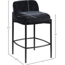  Color_Black -- Burton Black Chenille Fabric Upholstered Counter Stool IMAGE 8