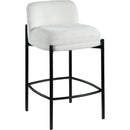 Meridian Burton Cream Chenille Fabric Stool IMAGE 1