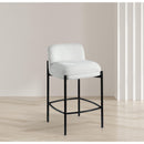  Color_Cream -- Burton Cream Chenille Fabric Upholstered Counter Stool IMAGE 2