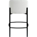Meridian Burton Cream Chenille Fabric Stool IMAGE 3