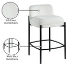  Color_Cream -- Burton Cream Chenille Fabric Upholstered Counter Stool IMAGE 9