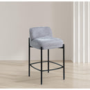  Color_Grey -- Burton Grey Chenille Fabric Upholstered Counter Stool IMAGE 2