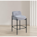 Meridian Burton Grey Chenille Fabric Stool IMAGE 2