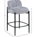  Color_Grey -- Burton Grey Chenille Fabric Upholstered Counter Stool IMAGE 8