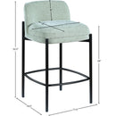  Color_Mint -- Burton Mint Chenille Fabric Upholstered Counter Stool IMAGE 8
