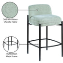 Meridian Burton Mint Chenille Fabric Stool IMAGE 9