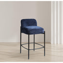 Meridian Burton Navy Chenille Fabric Stool IMAGE 2