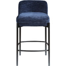  Color_Navy -- Burton Navy Chenille Fabric Upholstered Counter Stool IMAGE 4