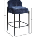 Meridian Burton Navy Chenille Fabric Stool IMAGE 8