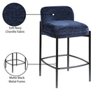  Color_Navy -- Burton Navy Chenille Fabric Upholstered Counter Stool IMAGE 9