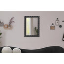  Meridian Aubrey Black Acacia Wood Frame Mirror IMAGE 2