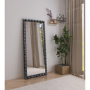  Meridian Aubrey Black Acacia Wood Frame Mirror IMAGE 2