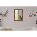  Meridian Aubrey Brown Acacia Wood Frame Mirror IMAGE 2