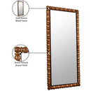  Meridian Aubrey Brown Acacia Wood Frame Mirror IMAGE 9