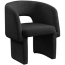 Meridian Emmet Black Boucle Fabric Dining Chair / Accent Chair IMAGE 1
