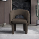  Color_Brown -- Emmet Brown Boucle Fabric Upholstered Dining / Accent Chair IMAGE 2