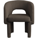  Color_Brown -- Emmet Brown Boucle Fabric Upholstered Dining / Accent Chair IMAGE 4