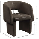  Color_Brown -- Emmet Brown Boucle Fabric Upholstered Dining / Accent Chair IMAGE 8