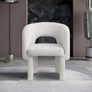  Color_Cream -- Emmet Cream Boucle Fabric Upholstered Dining / Accent Chair IMAGE 2