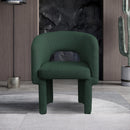  Color_Green -- Emmet Green Boucle Fabric Upholstered Dining / Accent Chair IMAGE 2
