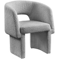  Color_Grey -- Emmet Grey Boucle Fabric Upholstered Dining / Accent Chair IMAGE 1