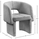  Color_Grey -- Emmet Grey Boucle Fabric Upholstered Dining / Accent Chair IMAGE 8