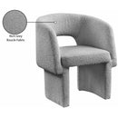  Color_Grey -- Emmet Grey Boucle Fabric Upholstered Dining / Accent Chair IMAGE 9