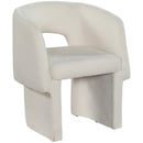 Meridian Emmet Cream Chenille Fabric Dining Chair / Accent Chair IMAGE 1