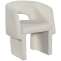  Color_Cream -- Emmet Cream Chenille Fabric Upholstered Dining / Accent Chair IMAGE 1