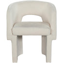  Color_Cream -- Emmet Cream Chenille Fabric Upholstered Dining / Accent Chair IMAGE 4