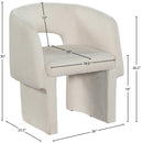  Color_Cream -- Emmet Cream Chenille Fabric Upholstered Dining / Accent Chair IMAGE 9