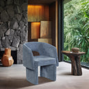  Color_Light Blue -- Emmet Light Blue Chenille Fabric Upholstered Dining / Accent Chair IMAGE 2