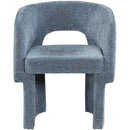 Color_Light Blue -- Emmet Light Blue Chenille Fabric Upholstered Dining / Accent Chair IMAGE 4