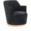 Meridian Clarita Black Chenille Fabric Swivel Accent Chair IMAGE 1
