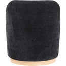 Meridian Clarita Black Chenille Fabric Swivel Accent Chair IMAGE 3