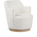  Manufacturer Color_Cream -- Clarita Cream Chenille Fabric Upholstered Swivel Accent Chair IMAGE 1