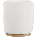 Meridian Clarita Cream Chenille Fabric Swivel Accent Chair IMAGE 3