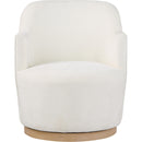  Manufacturer Color_Cream -- Clarita Cream Chenille Fabric Upholstered Swivel Accent Chair IMAGE 4