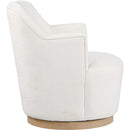  Manufacturer Color_Cream -- Clarita Cream Chenille Fabric Upholstered Swivel Accent Chair IMAGE 5