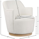  Manufacturer Color_Cream -- Clarita Cream Chenille Fabric Upholstered Swivel Accent Chair IMAGE 8