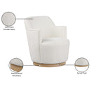  Manufacturer Color_Cream -- Clarita Cream Chenille Fabric Upholstered Swivel Accent Chair IMAGE 9