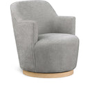 Meridian Clarita Light Grey Chenille Fabric Swivel Accent Chair IMAGE 1