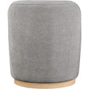 Meridian Clarita Light Grey Chenille Fabric Swivel Accent Chair IMAGE 3