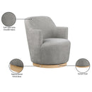  Manufacturer Color_Grey -- Clarita Grey Chenille Fabric Upholstered Swivel Accent Chair IMAGE 9