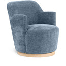 Meridian Clarita Light Blue Chenille Fabric Swivel Accent Chair IMAGE 1