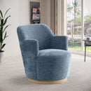 Meridian Clarita Light Blue Chenille Fabric Swivel Accent Chair IMAGE 2