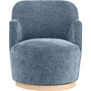  Manufacturer Color_Light Blue -- Clarita Light Blue Chenille Fabric Upholstered Swivel Accent Chair IMAGE 4
