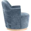  Manufacturer Color_Light Blue -- Clarita Light Blue Chenille Fabric Upholstered Swivel Accent Chair IMAGE 5